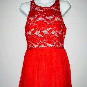 red lace dress